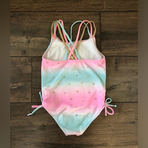 Betsey Johnson Girls 6 Sequins Clam Tie Dye Side Ties One-Piece Swimsuit - GUC! - Picture 11 of 11